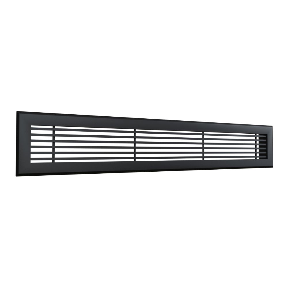 Baillindustrie - Grille soufflage linéaire ailettes fixes Noir - Dimensions grilles GSL800X150NM